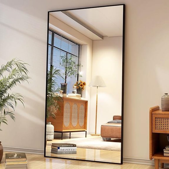 34x76 Freestanding Wall-Mount Mirror with Frame