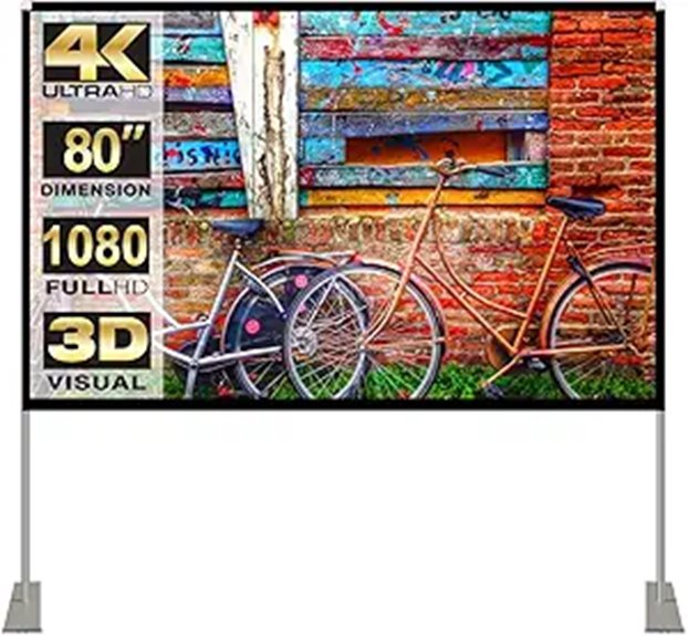 Portable 80-inch 4K HD Outdoor Projector Screen