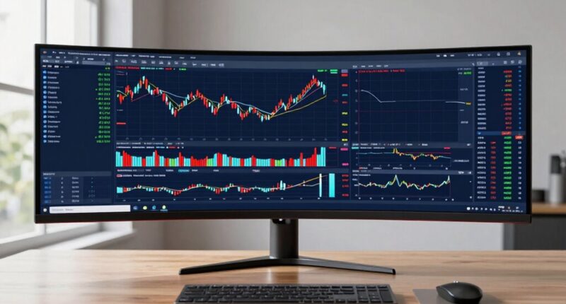 large ultrawide trading monitor