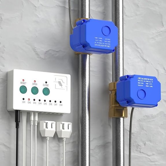 Water Leak Detector with Shutoff Valves & Sensors