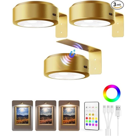 magnetic rechargeable picture lights
