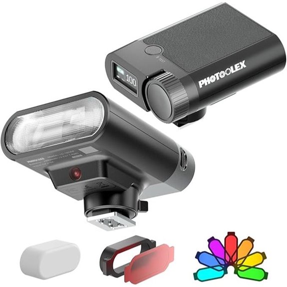 PHOTOOLEX Mini Camera Flash GN16 with Power Levels