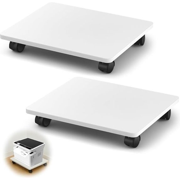 Office Under Desk Printer Stand with Caster Wheels (2 Pcs)