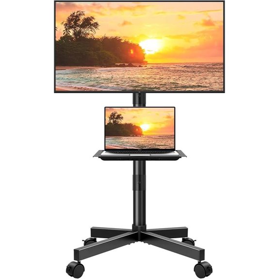 KKTONER Mobile TV Cart for 23-65 Inch Screens