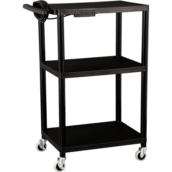 Norwood Utility AV Cart with Power Strip and Wheels