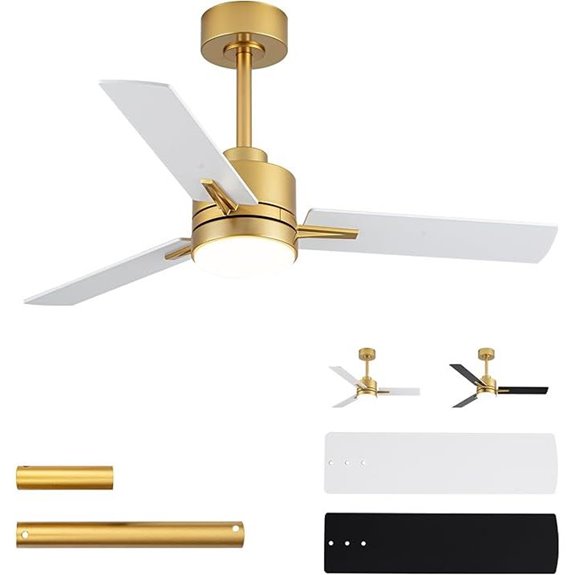 42-Inch Modern Ceiling Fan with Lights and Remote