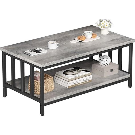 Homeiju Modern Farmhouse Coffee Table with Storage