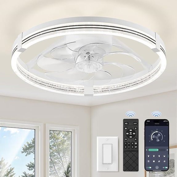 ZMISHIBO 20 LED Ceiling Fan with Lights & Remote