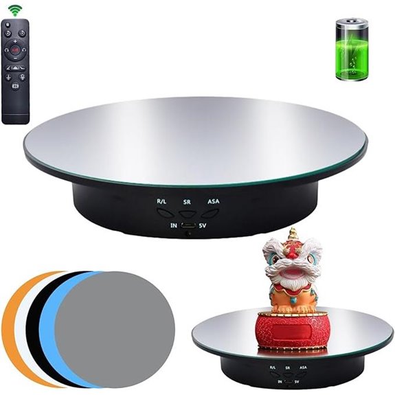 Motorized 360° Rotating Display Stand with Remote