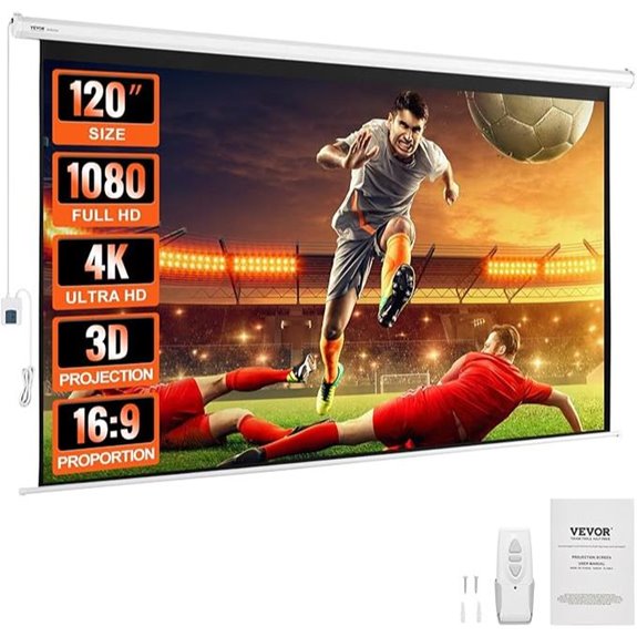 VEVOR 120 Motorized 4K Projector Screen with Remote