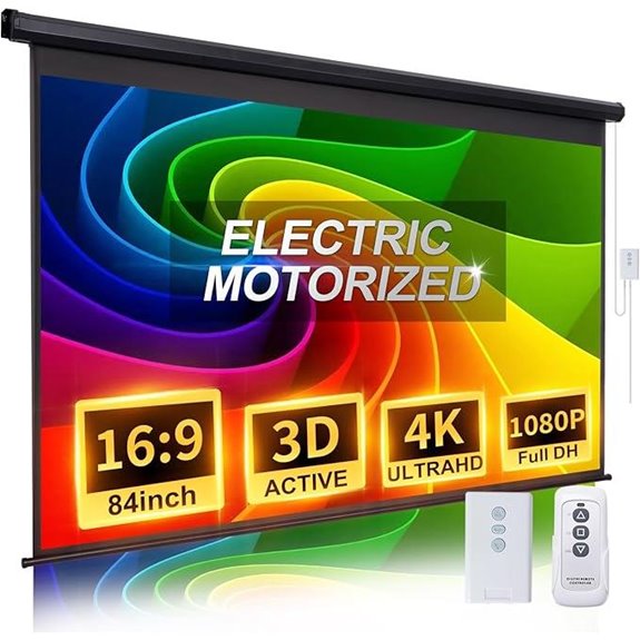 Motorized 84 HD Electric Projector Screen with Remote