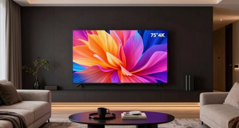 optimal 75 inch 4k viewing