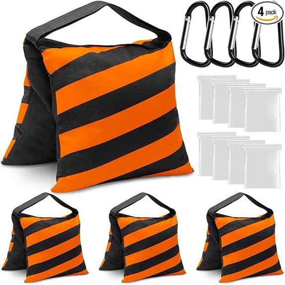 4 Pack Orange Sandbag Weights for Photography Equipment