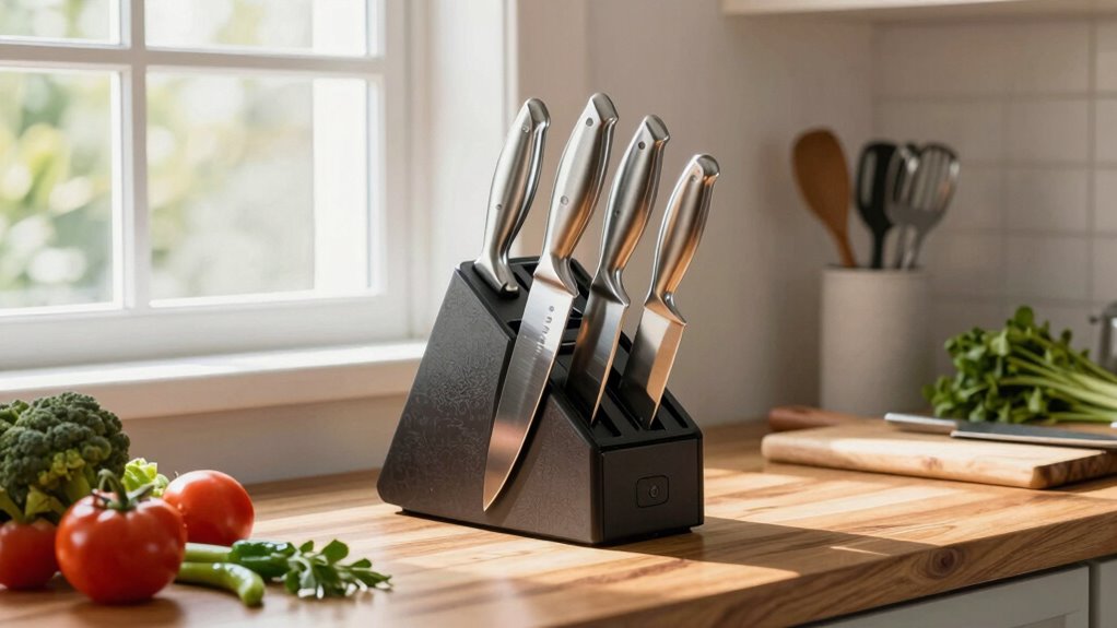 organized protected sharp knives