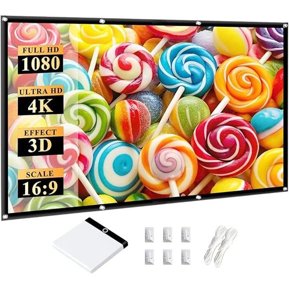 Outdoor 120 Portable Projector Screen (16:9 4K HD)