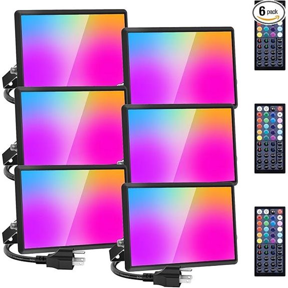 Olafus 30W RGB Waterproof Outdoor Flood Lights (6 Pack)
