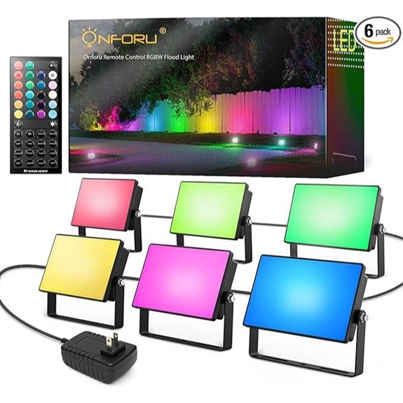 Onforu RGBW Outdoor Flood Lights 6 Pack