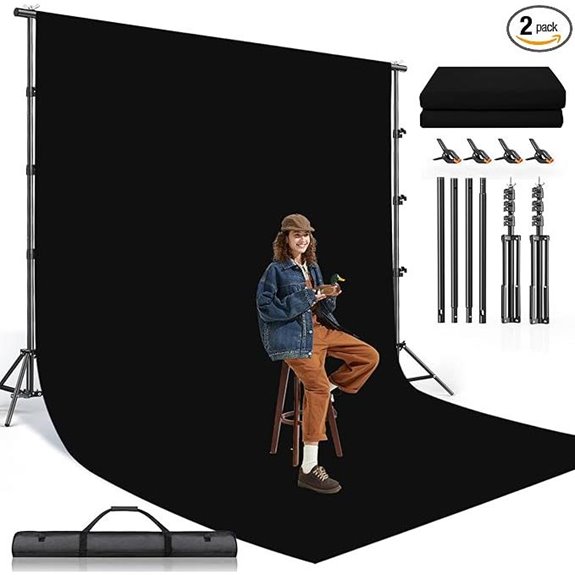 BEIYANG Photo Background Stand with Backdrop Kit