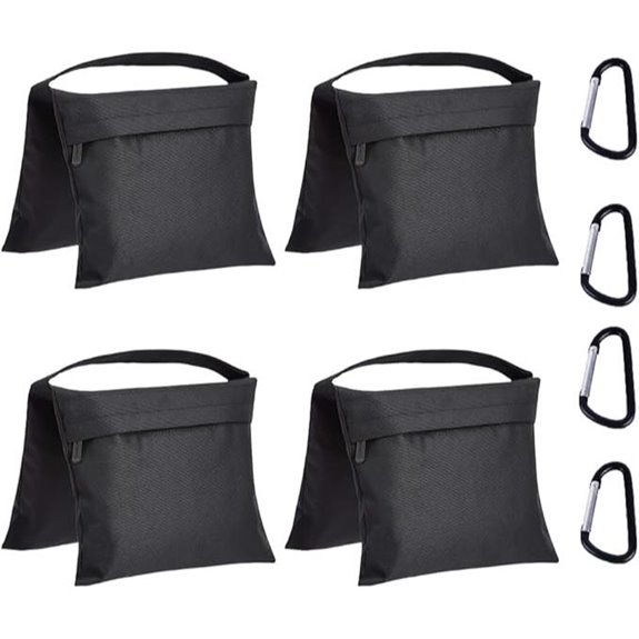 Amazon Basics Photographic Empty Sandbag for Light Stands 4-Pack Black
