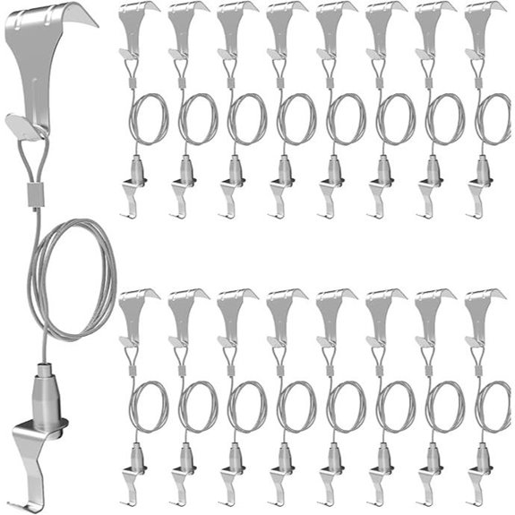 16 Pcs Picture Rail Hanging Kit with Hooks and Wire