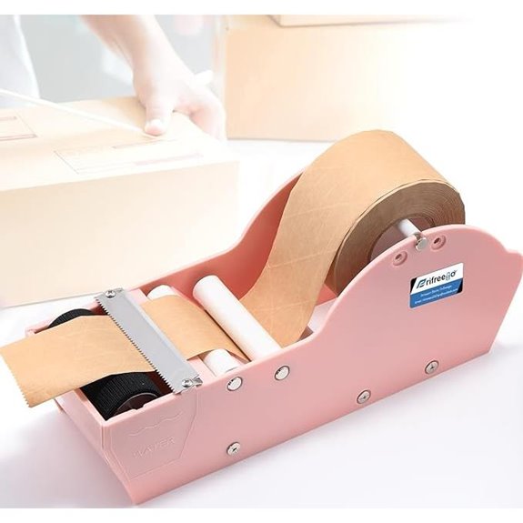 Water-Activated Tape Dispenser Adjustable Light Pink