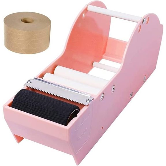 QILIMA Pink Water-Activated Tape Dispenser for Shipping