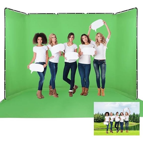 Portable Green Screen Backdrop Kit with Stand