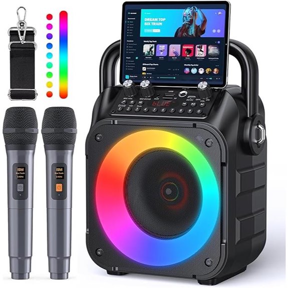 Portable Bluetooth Karaoke Machine with Microphones