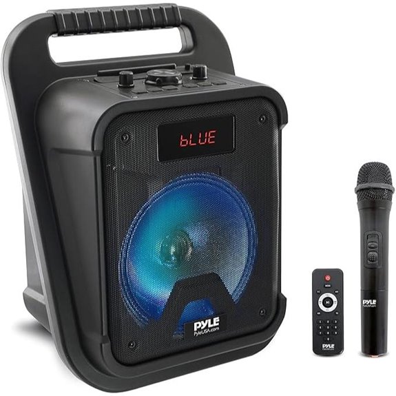 Pyle Portable Bluetooth PA Speaker with Karaoke Kit