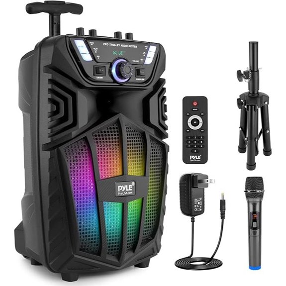 Pyle 480W Portable Bluetooth Karaoke Speaker System