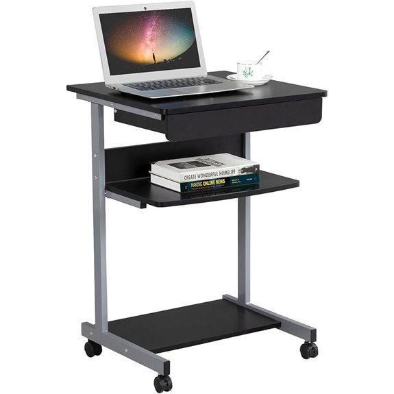 Topeakmart Mobile Compact Computer Desk with Storage