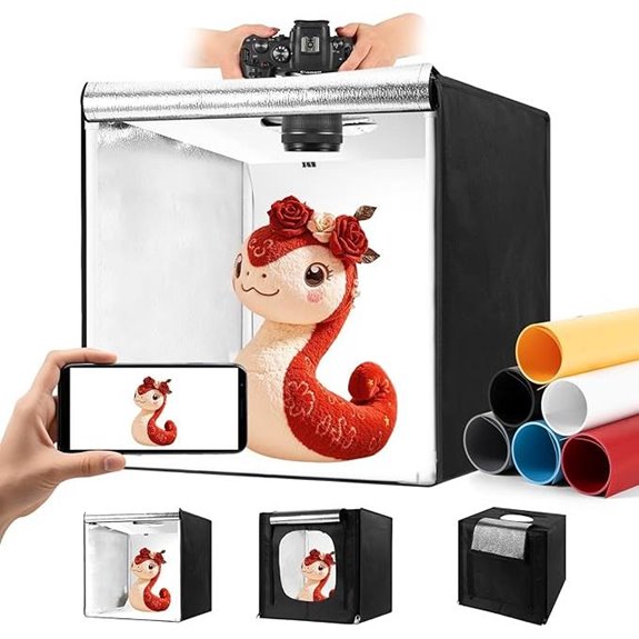 Portable Photo Light Box with Dimming & Backdrops