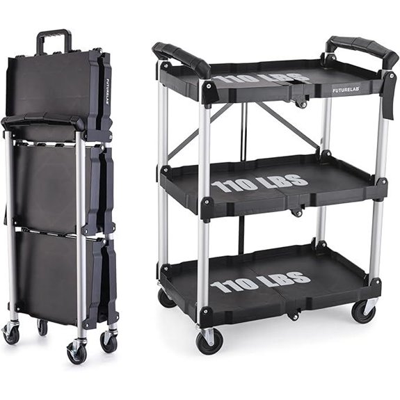 FutureLab Portable Folding Service Cart with Wheels