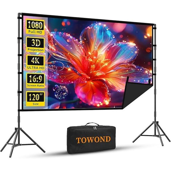 TOWOND 120 Portable Outdoor Projector Screen with Stand