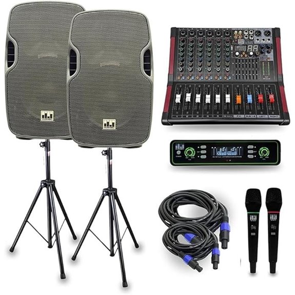 MUSYSIC Portable PA System with Microphone and Speakers