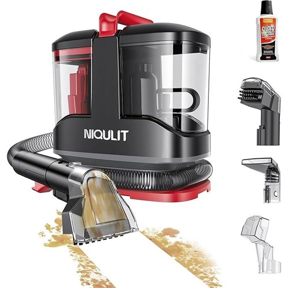 Portable Carpet Cleaner with Self-Cleaning & Dual Brush Heads