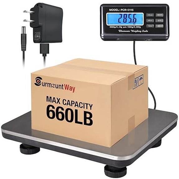 SurmountWay Digital Shipping Scale 660lbs Portable Stainless