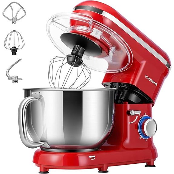 VIVOHOME 660W 10-Speed 6 Quart Tilt-Head Stand Mixer