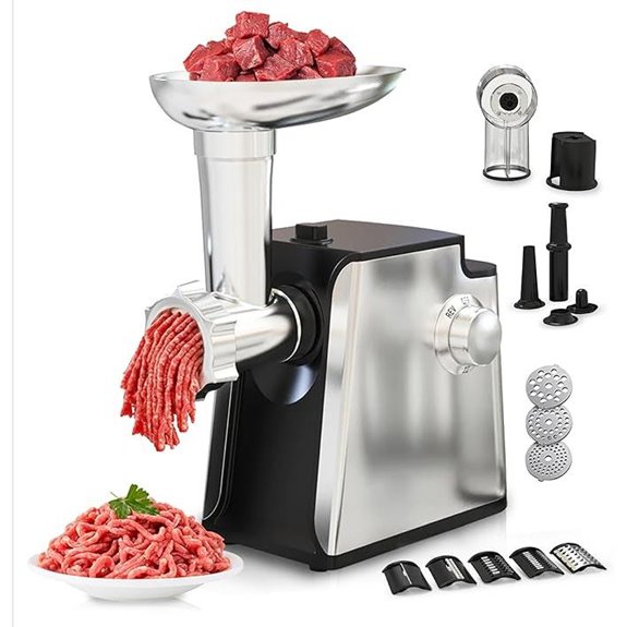 Electric Meat Grinder 2800W with Sausage Stuffer and Blades