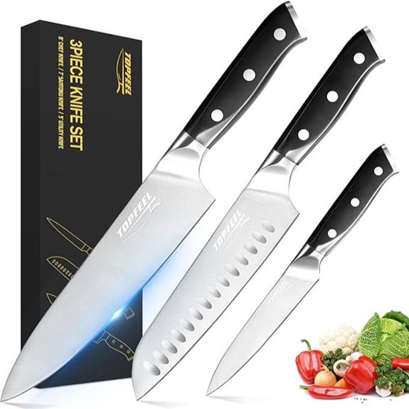 Professional Chef Knife Set with 3 High Carbon Knives