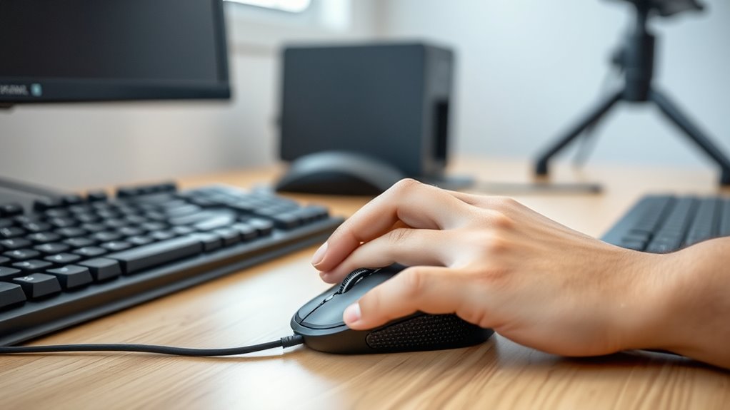 proper desk and hand positioning