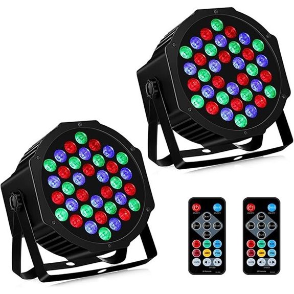 Rechargeable RGB Stage Lights 2-Pack with Remote