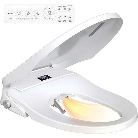 Smart Bidet Toilet Seat with Remote and Night Light