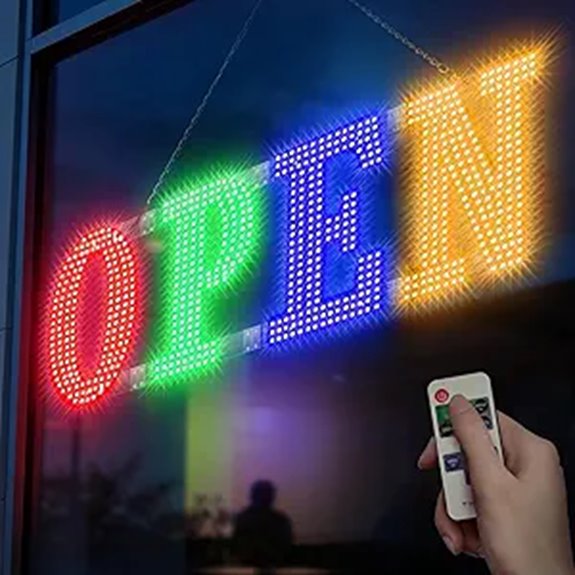 LED Open Sign with Remote Control and Multiple Modes