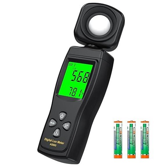 Digital Light Meter with Rotating Sensor and LCD Display