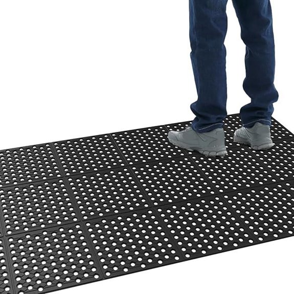 ROVSUN Rubber Drainage Floor Mat 3x10 ft