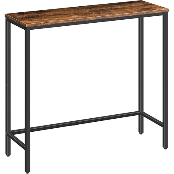 HOOBRO Narrow Entryway Console Table Rustic Brown