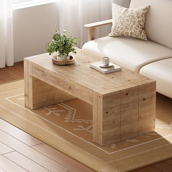 Cozy Modern Rustic Wood Coffee Table