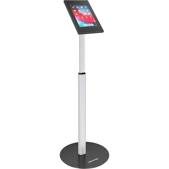 AboveTEK Secure Adjustable iPad Floor Stand with Lock