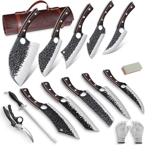 Serbian Chef Knife Set with Bag and High Carbon Steel